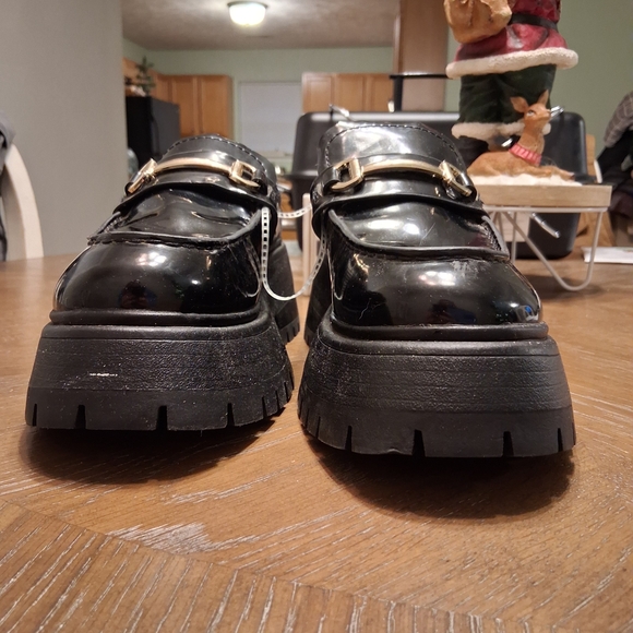 NWT Black Chunky Platform Loafers 9 - Picture 3 of 7